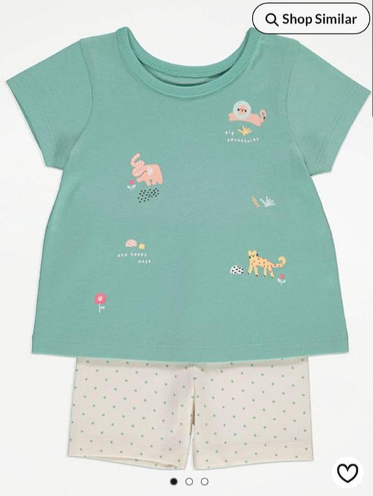 George Printed Animals Shirt & Shorts Set