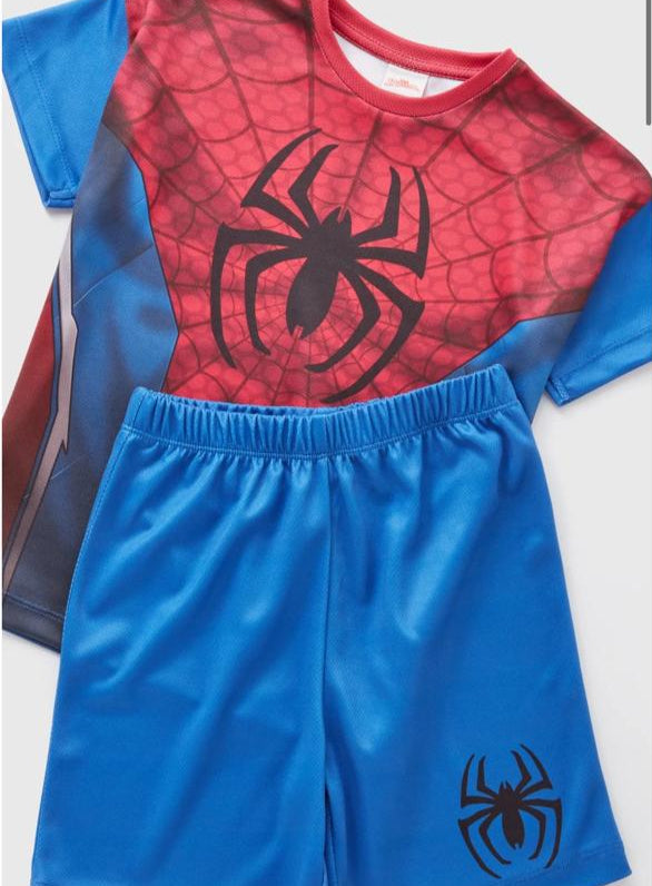 Matalan Printed Spiderman Shirt & Shorts Set