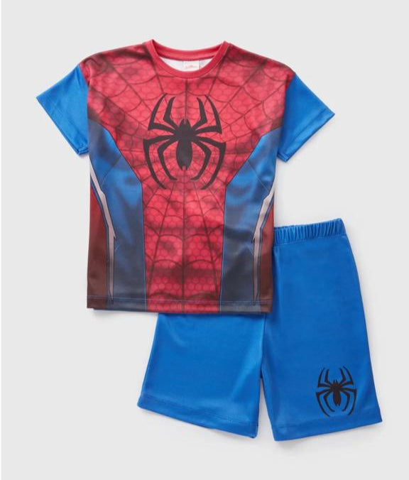 Matalan Printed Spiderman Shirt & Shorts Set