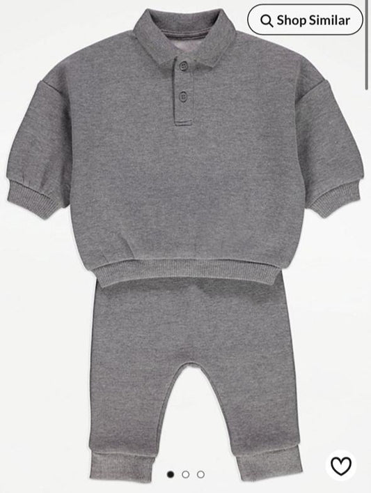 George Solid Oversized Sweatshirt & Trouser Set