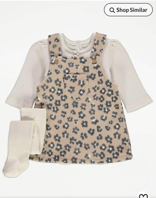 George Fleece Frock, Bodysuit & Leggings Set