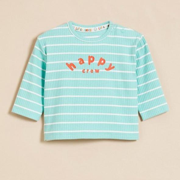 George Ribbed “Happy Crew” Shirt & Trouser Set