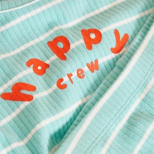 George Ribbed “Happy Crew” Shirt & Trouser Set
