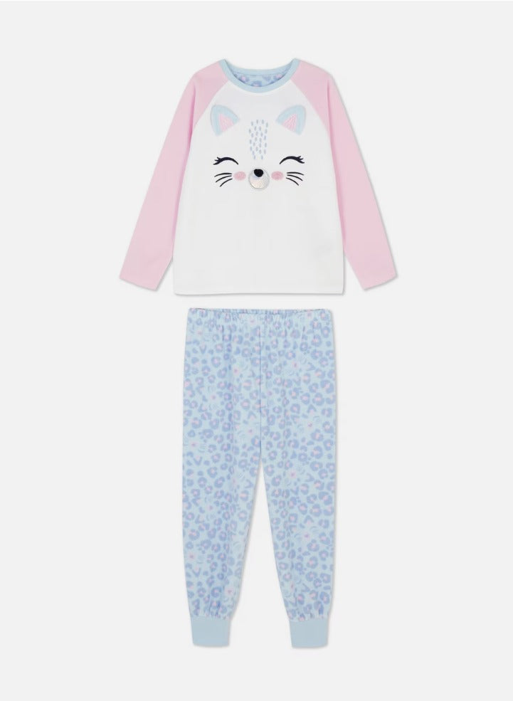 Primark Embroided Cat Shirt & Trouser Set