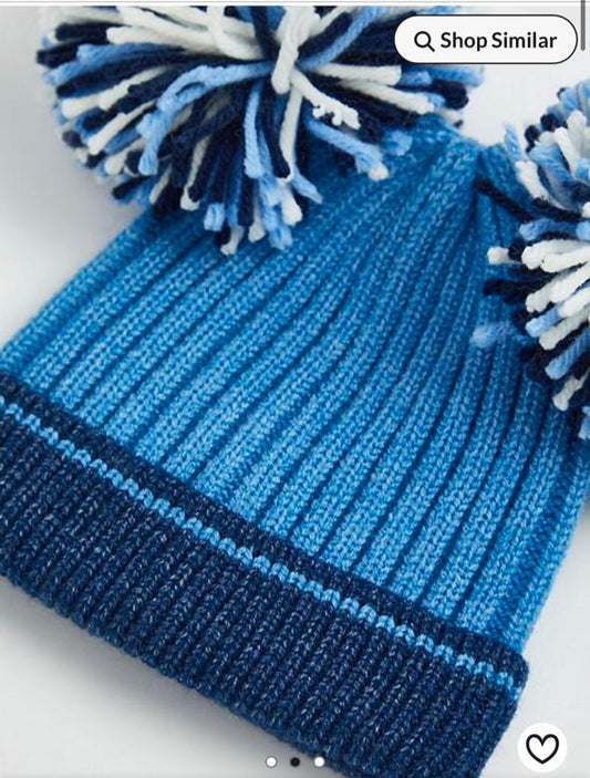 George Doubble Pom Pom Knitted Hat & Mitten