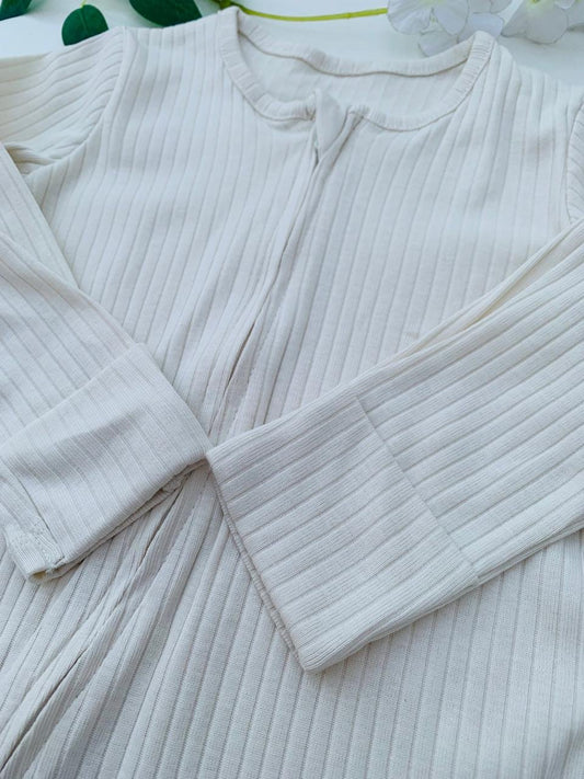 George off White Ribbed Sleepsuit