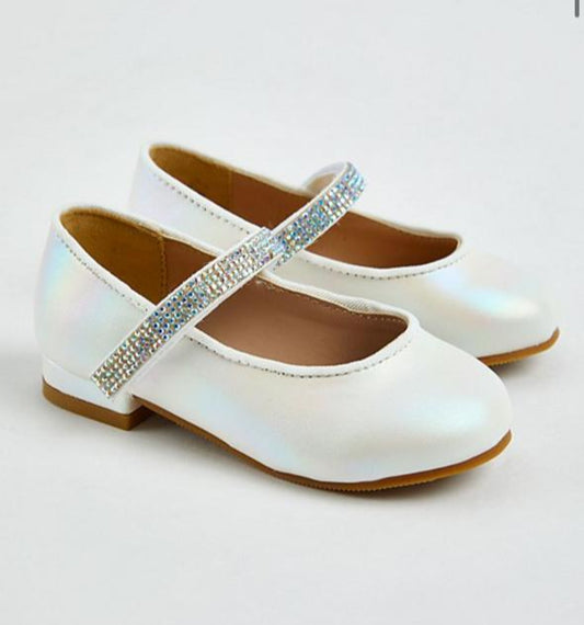 White Glittery Pumps