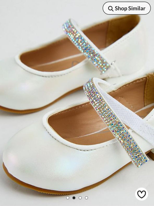 White Glittery Pumps