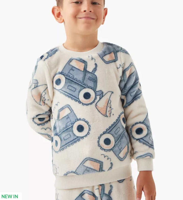 Juniors Vehicle Velour Shirt & Trouser Set