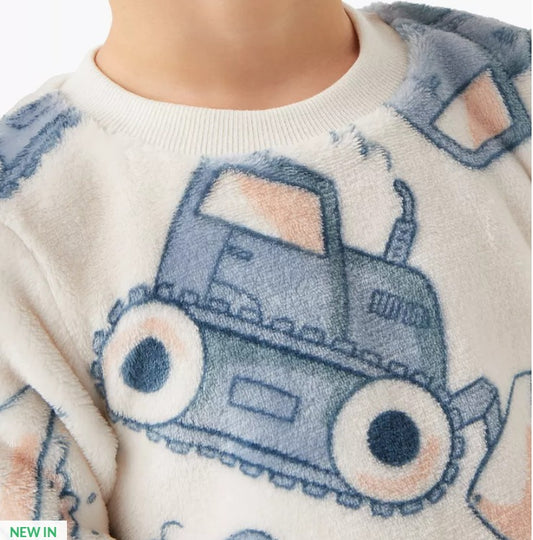 Juniors Vehicle Velour Shirt & Trouser Set