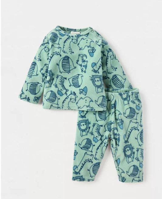 Juniors Safari Fleeced Shirt & Trouser Set