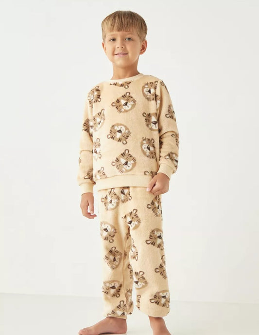 Juniors Tiger faces Velour Shirt & Trouser Set