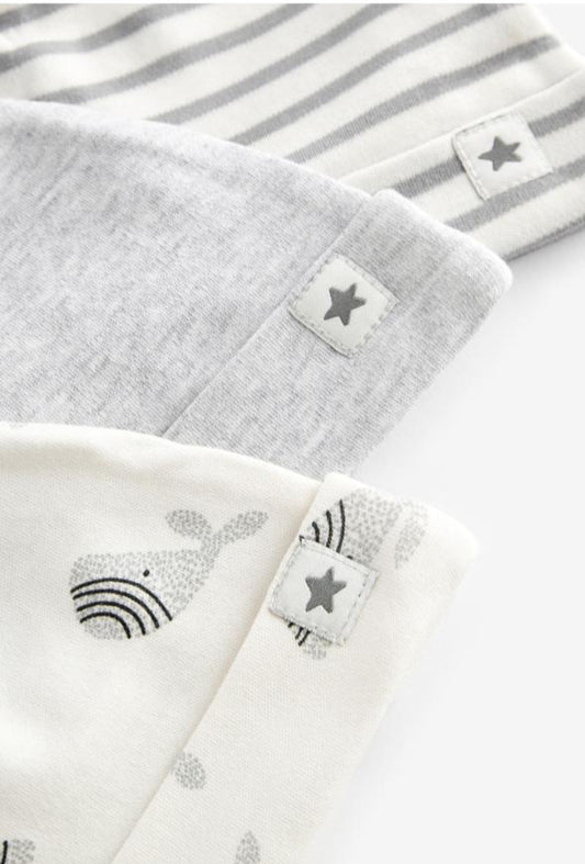 Next Pack Of 3 Grey Caps