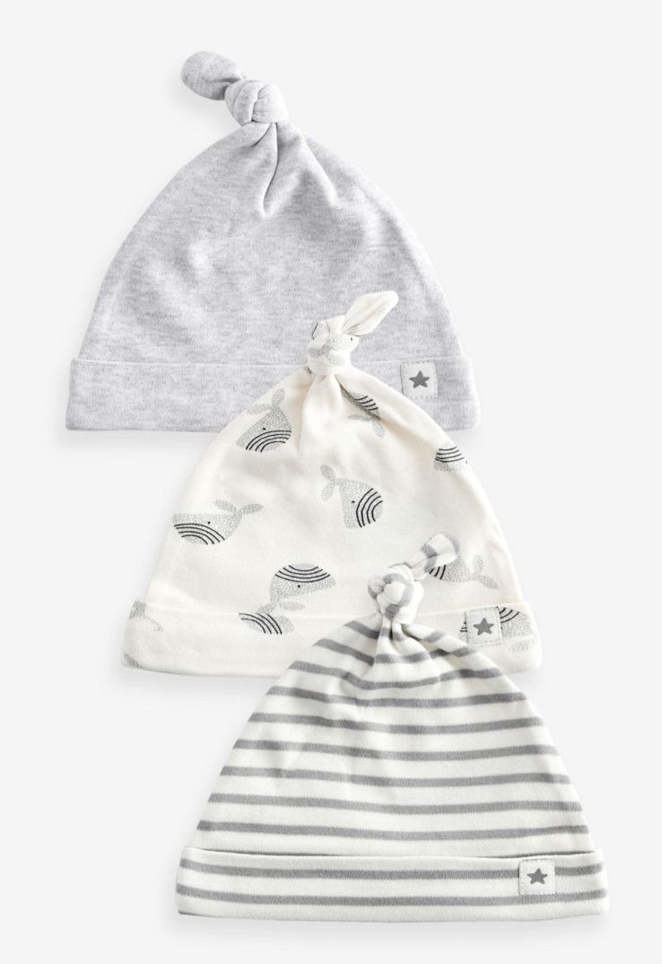 Next Pack Of 3 Grey Caps