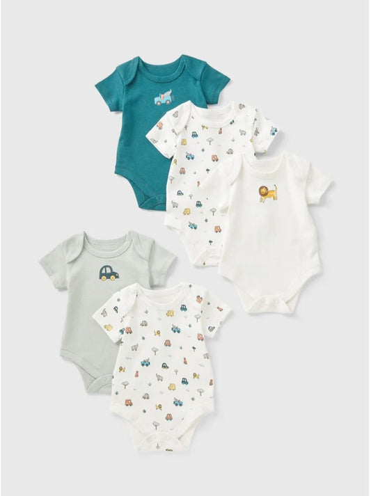 Matalan Pack of 5 Transport Bodysuits