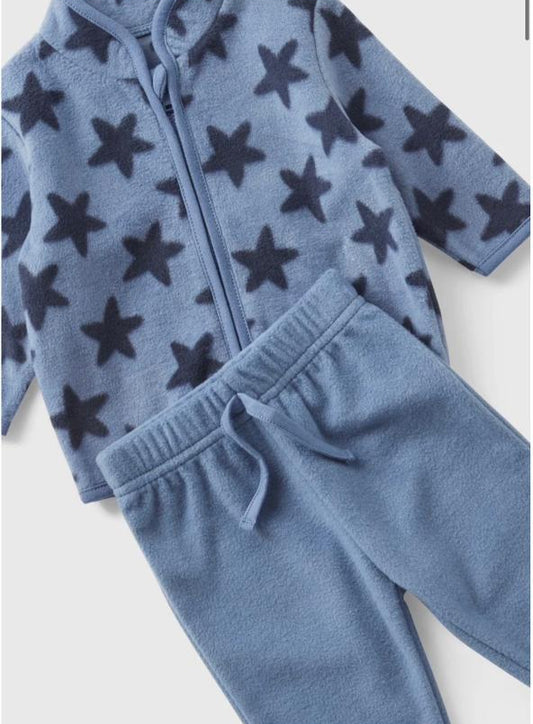 Matalan Fleeced Star Jacket & Trouser Set