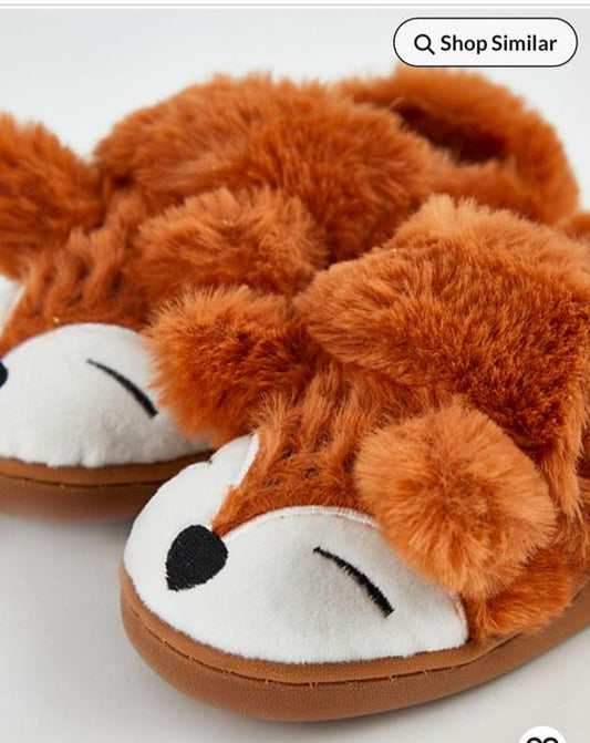 George 3D Fluffy Fox Capsole Slipper