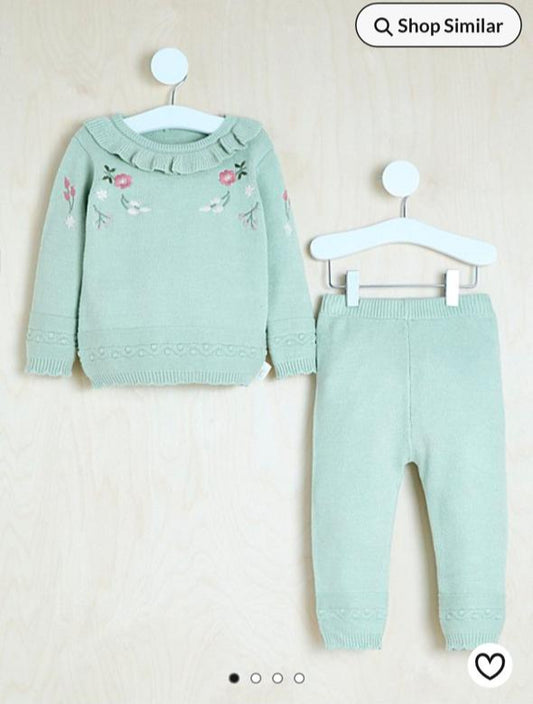 George Embroided Small Flowers on Knitted shirt & Trouser
