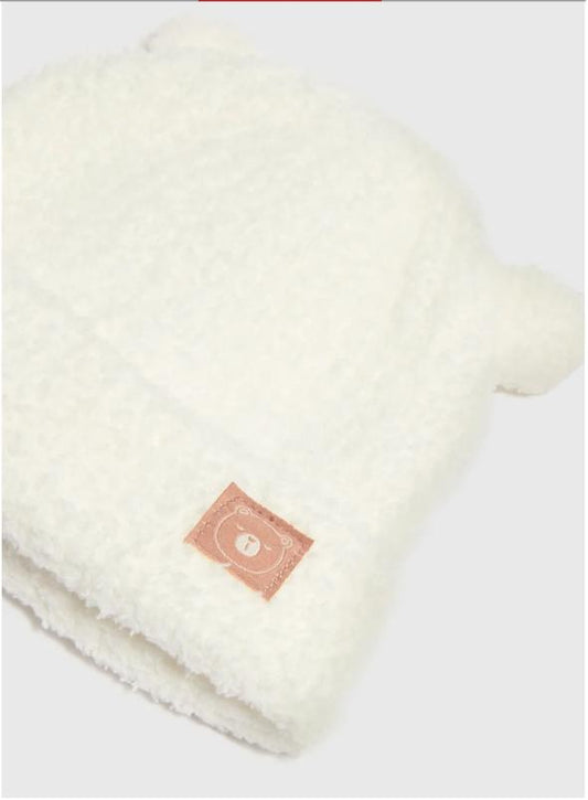 Matalan Baby Cream Fluffy Bear Cap