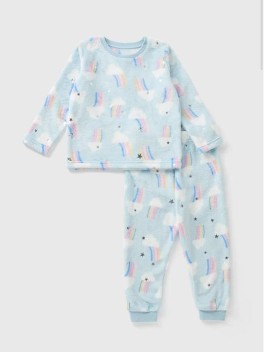 Matalan Velour Clouds on Shirt & Trouser Set