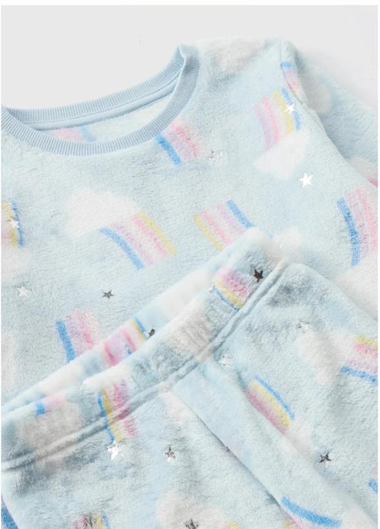 Matalan Velour Clouds on Shirt & Trouser Set