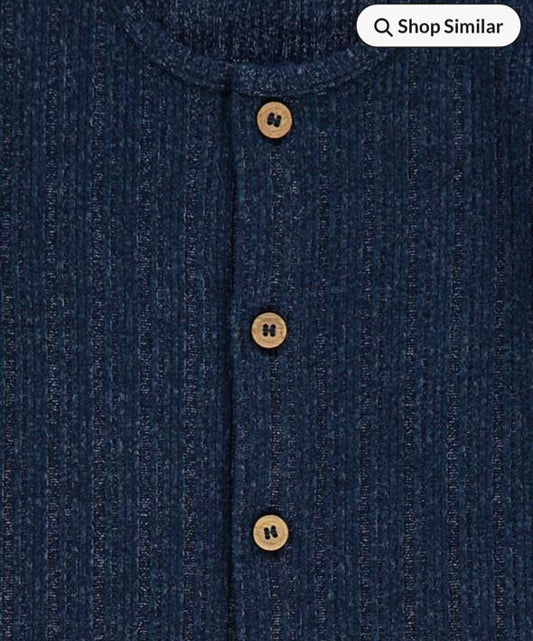 George Navy Ribbed Knitted Sleepsuit