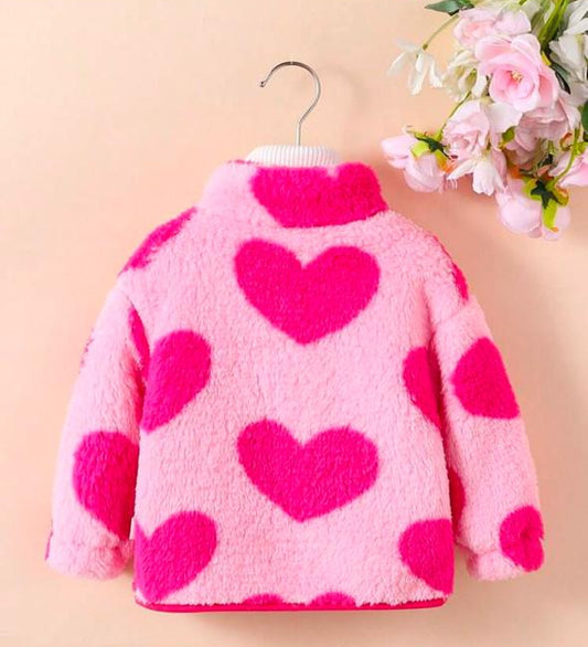 Shein Fluffy Woollen hearts Jacket