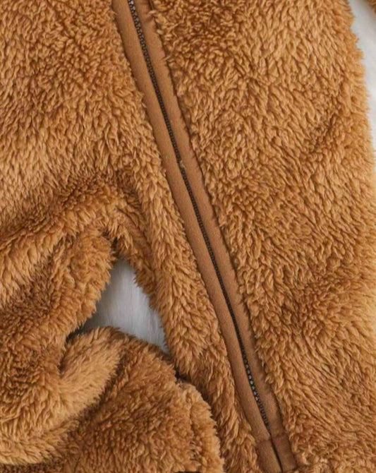 Shein Brown Zipped Sleepsuit