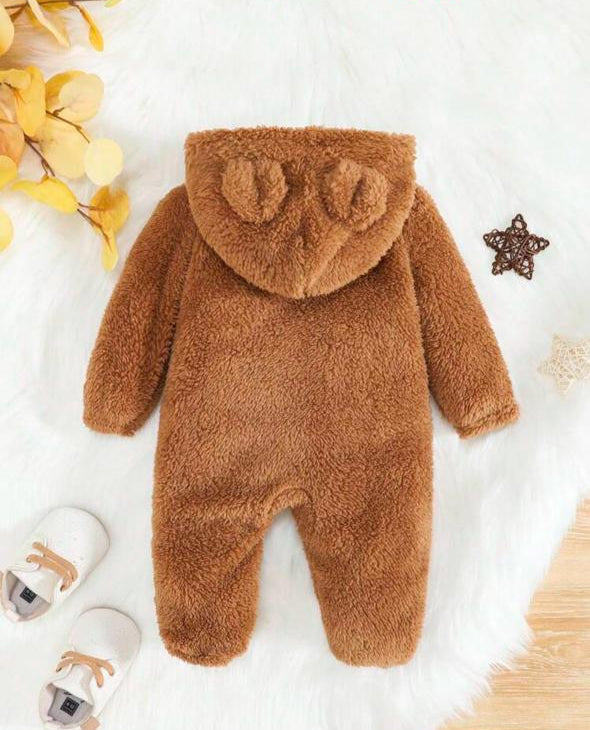 Shein Brown Zipped Sleepsuit