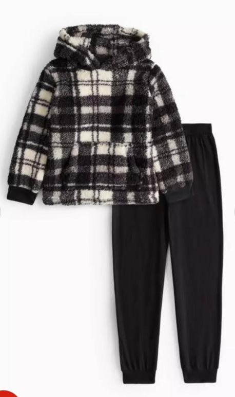 Tu Clothing Borg Checked Hoodie with Trouser