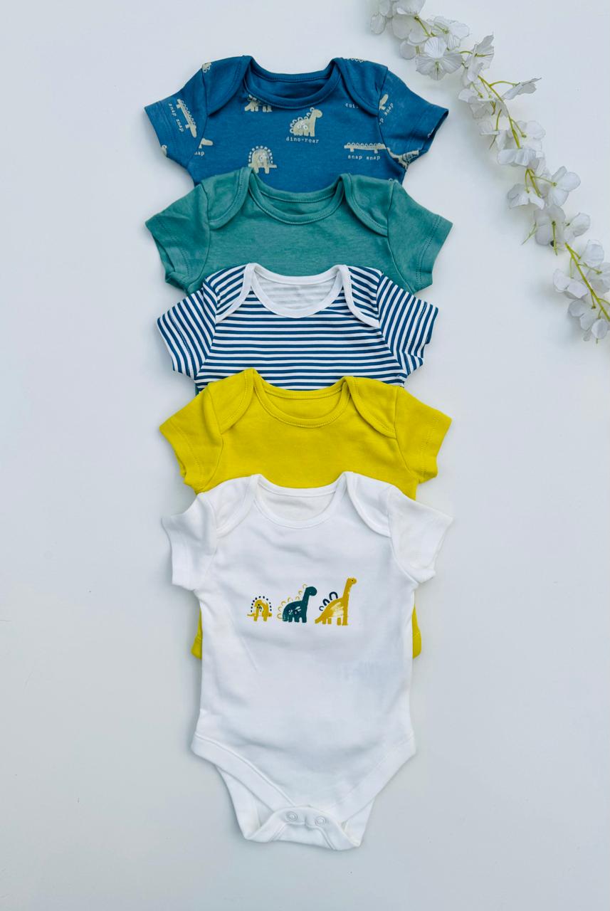 George Last Pack of 5 Half Sleeves Bodysuits