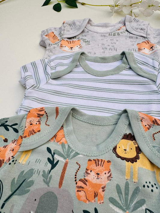 Matalan Pack of 3 Half Sleeves Bodysuits