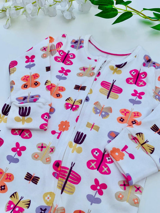 George Printed Butterflies Sleepsuit