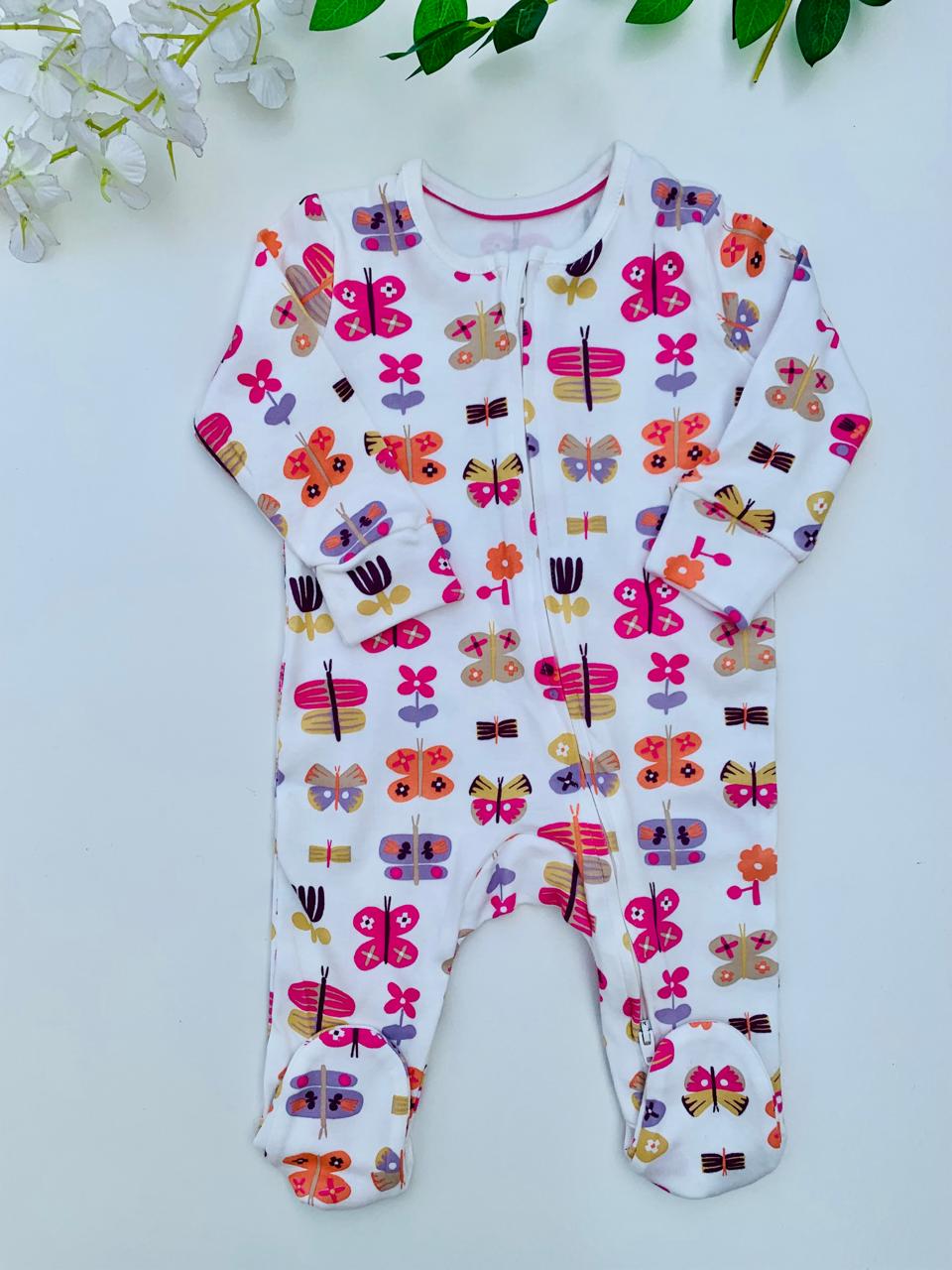 George Printed Butterflies Sleepsuit