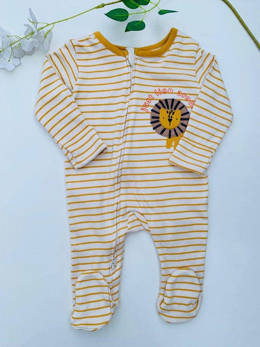 George Back and front Embroidered Lion Sleepsuit