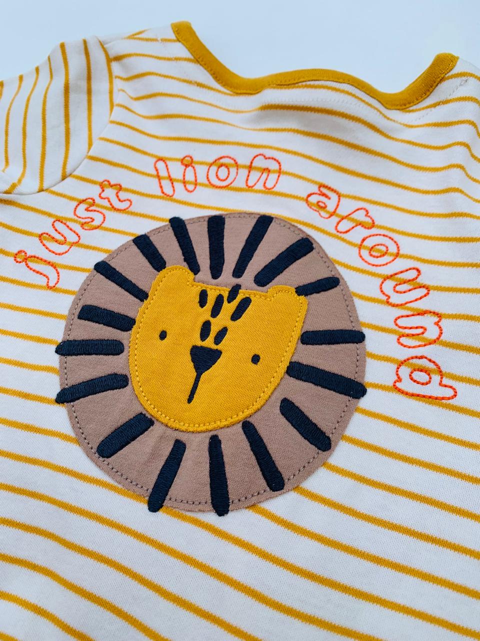 George Back and front Embroidered Lion Sleepsuit