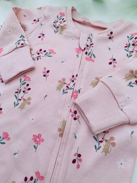 Matalan Floral Zipped Sleepsuit