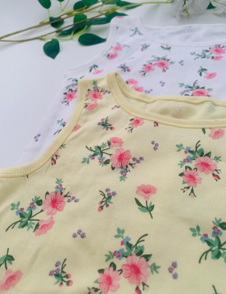 Juniors Pack of 2 Floral Sleeveless Bodysuits