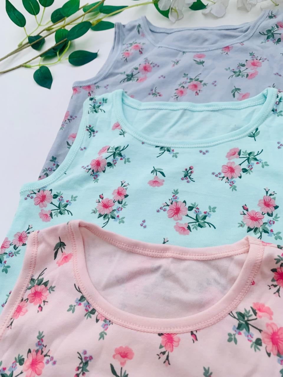 Juniors Pack of 3 Floral Sleeveless Bodysuits