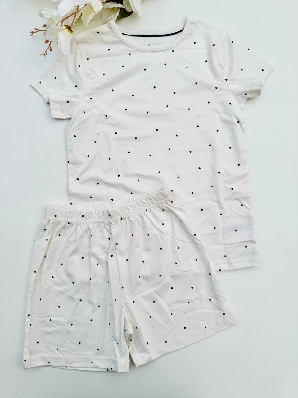 George Heart Print Shirt & Shorts Set