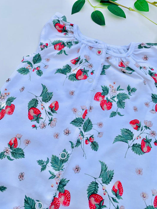 Next White Strawberry Print Romper