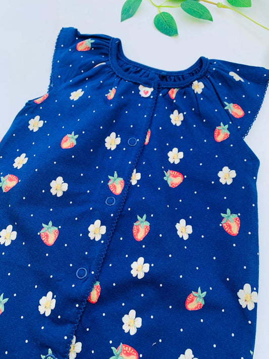 Next Blue Strawberry Print Romper