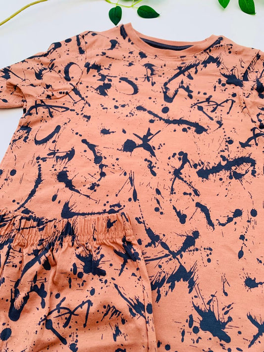 George Printed Paint Strikes Shirt & Shorts Set