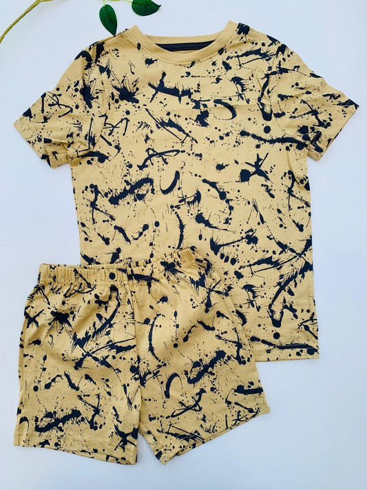 George Printed Paint Shirt & Shorts Set