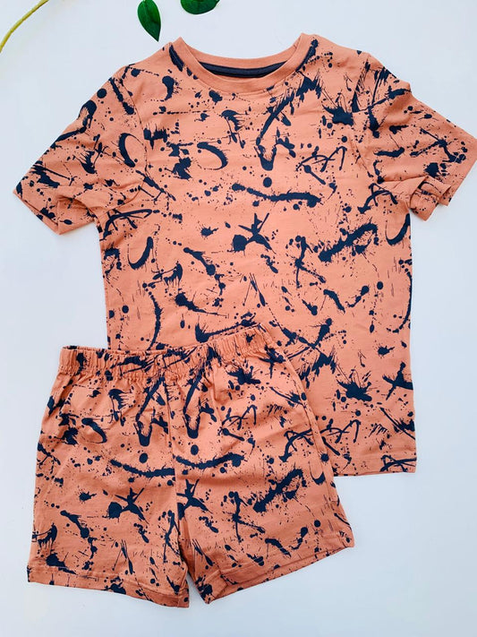 George Printed Paint Strikes Shirt & Shorts Set