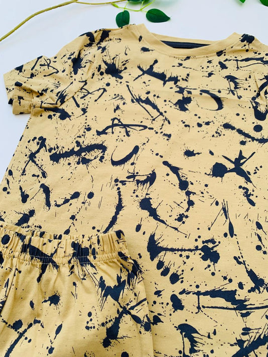 George Printed Paint Shirt & Shorts Set