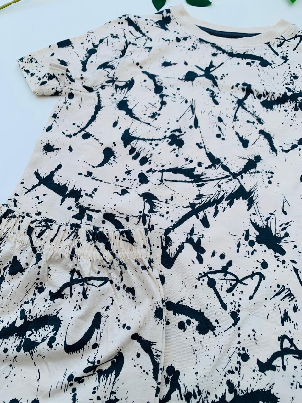 George Printed Paint Shirt & Shorts Set