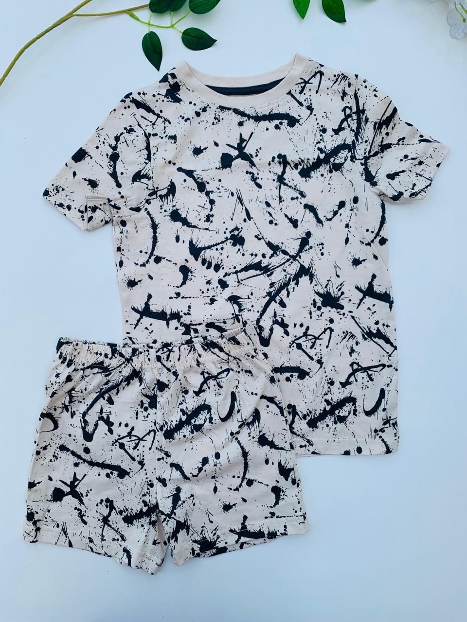 George Printed Paint Shirt & Shorts Set