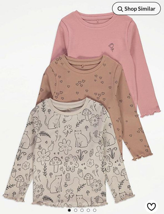 George Pack of 3 Ribbed Floral Shirts