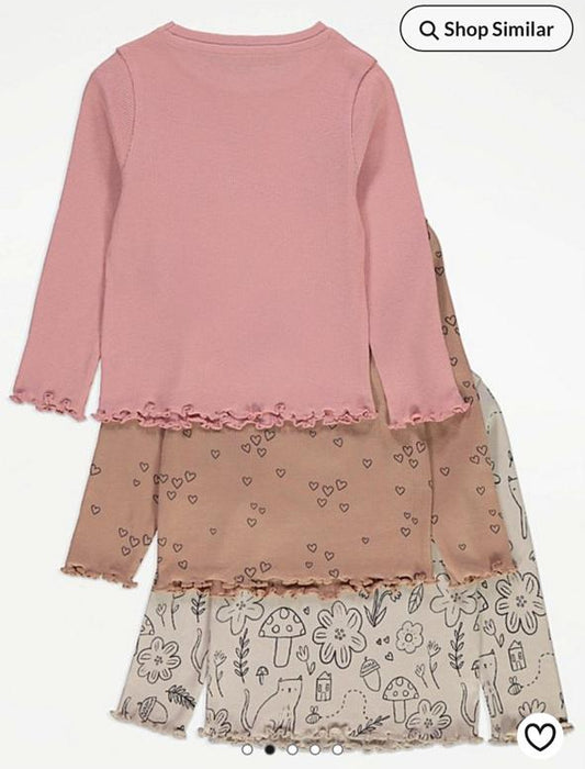 George Pack of 3 Ribbed Floral Shirts